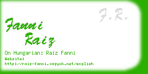 fanni raiz business card